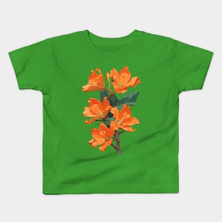 African Tulip Tree Orange Flowers Kids T-Shirt